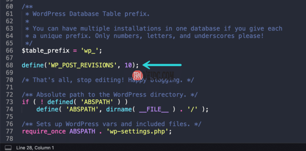 限制wp-config.php中的后期修订