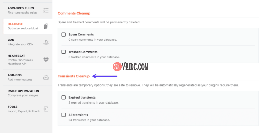 使用WP Rocket清理瞬变