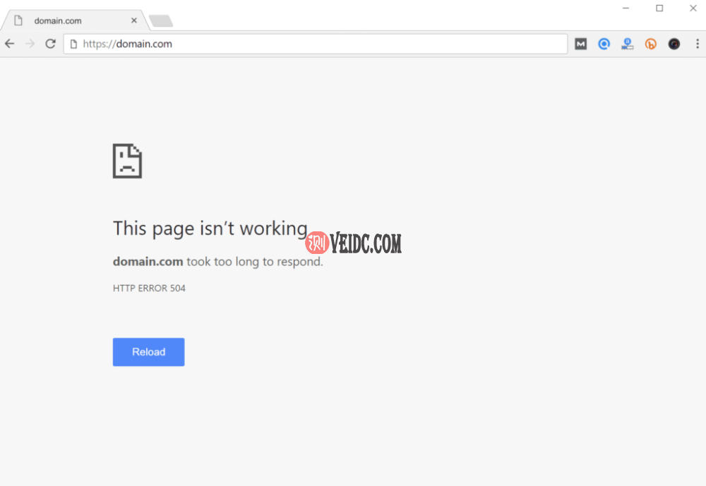 浏览器中的504网关超时错误