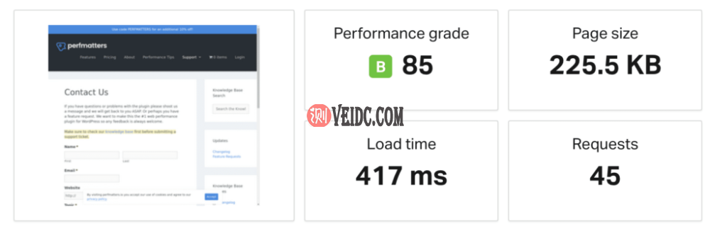 没有重定向的网站速度测试