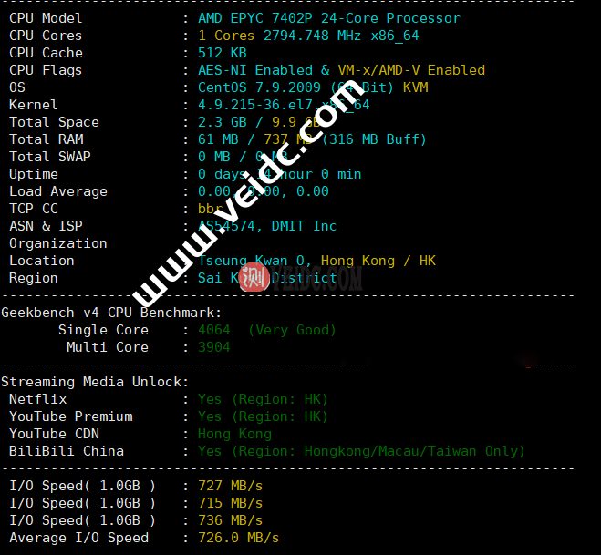 DMIT：中国香港HKG.Lite型VPS怎么样？G口带宽，适合移动联通，附速度延迟、路由丢包、性能测评等-国外主机测评