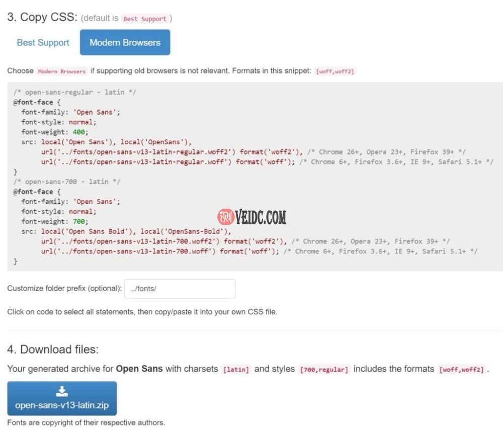 现代浏览器中字体的CSS