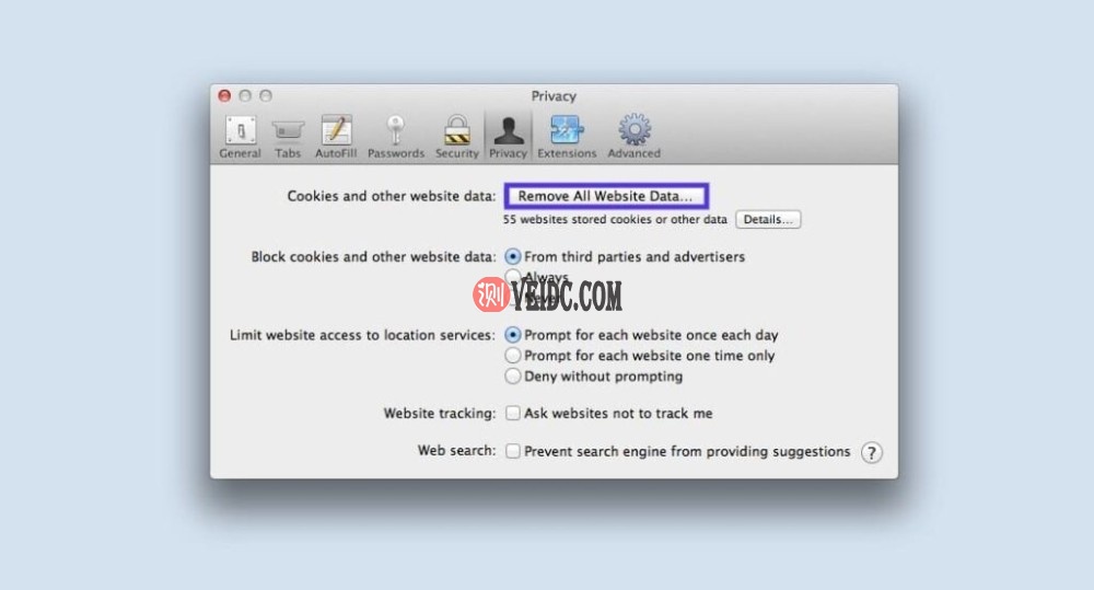 清除Safari中的浏览器缓存