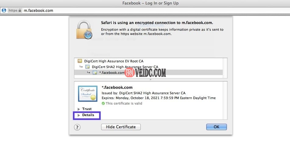 检查钥匙串是否信任证书