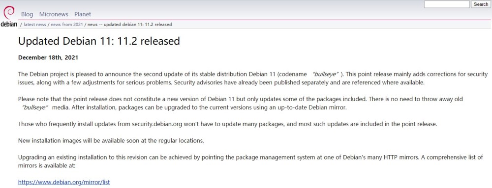 Debian 11.2发布 修复了多项安全问题-国外主机测评