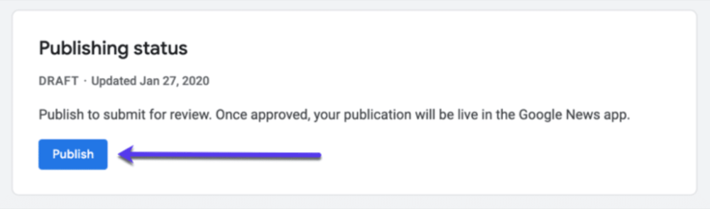 您的出版物在Google新闻中的发布状态