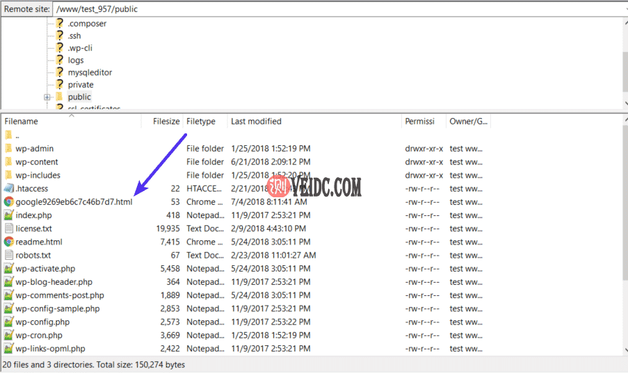 通过FTP/SFTP上传验证文件