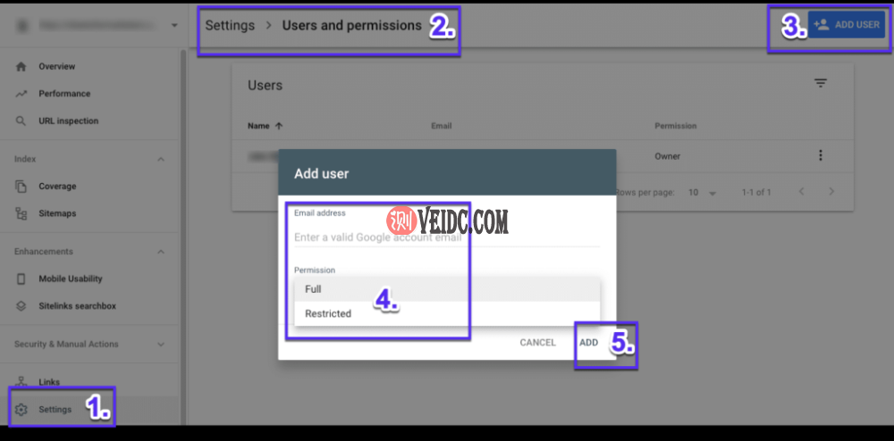 如何在Google Search Console中添加用户