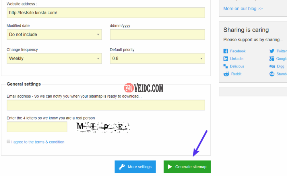 配置XML站点地图生成器