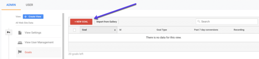 在Gogle Analytics中添加新目标