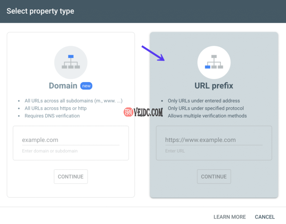Google Search Console网址前缀