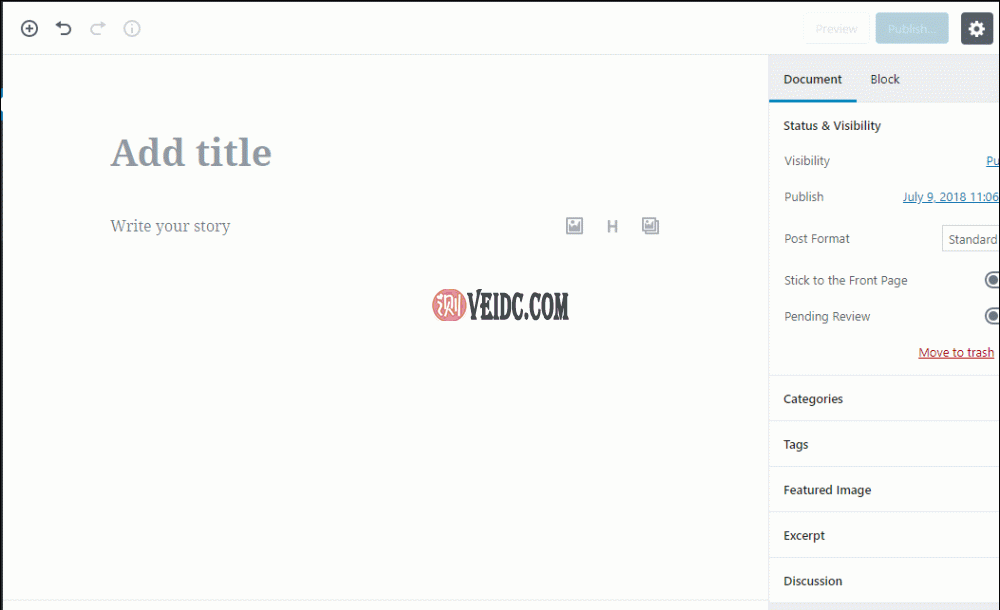 使用特定于古腾堡的快捷键的示例