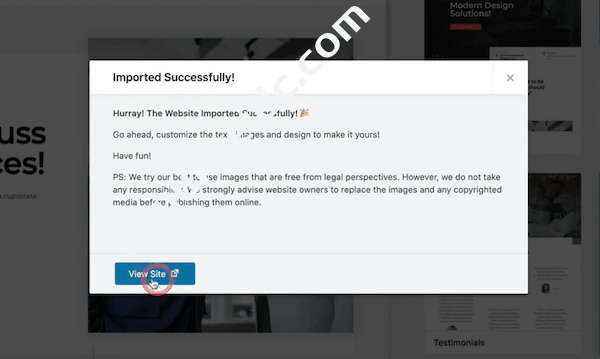导入成功，查看网站