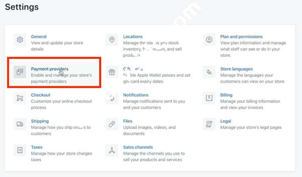 点击“Payment providers”