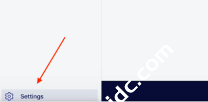 后台底部的“Settings”