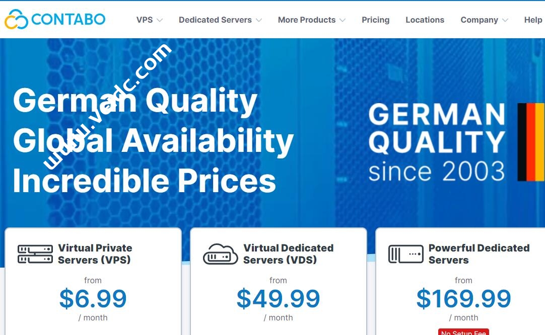 Contabo：美国、德国、新加坡等机房可选，4核8G高性价比VPS，200M-1Gbps不限流量，月付6.99美元起-国外主机测评