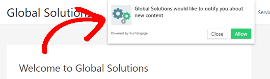 PushEngage计算机通知示例
