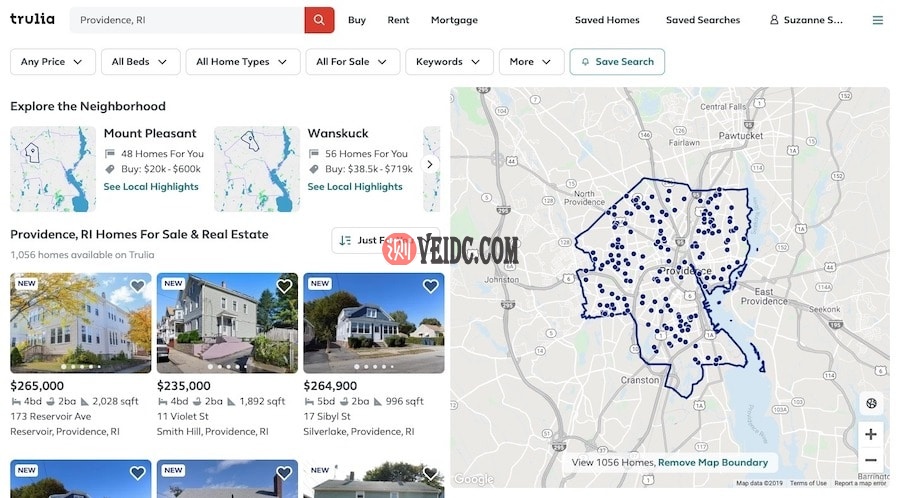 Trulia：示例搜索结果页面