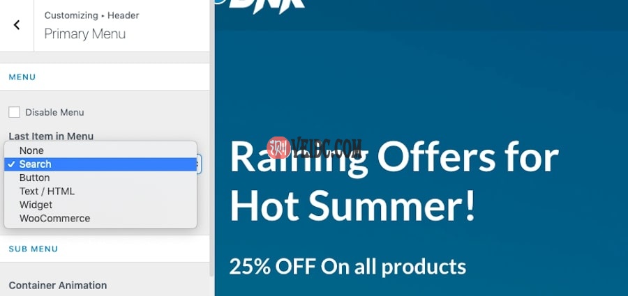 WordPress – 在菜单中添加搜索栏