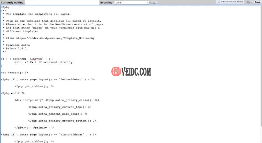复制到新文件的page.php代码示例