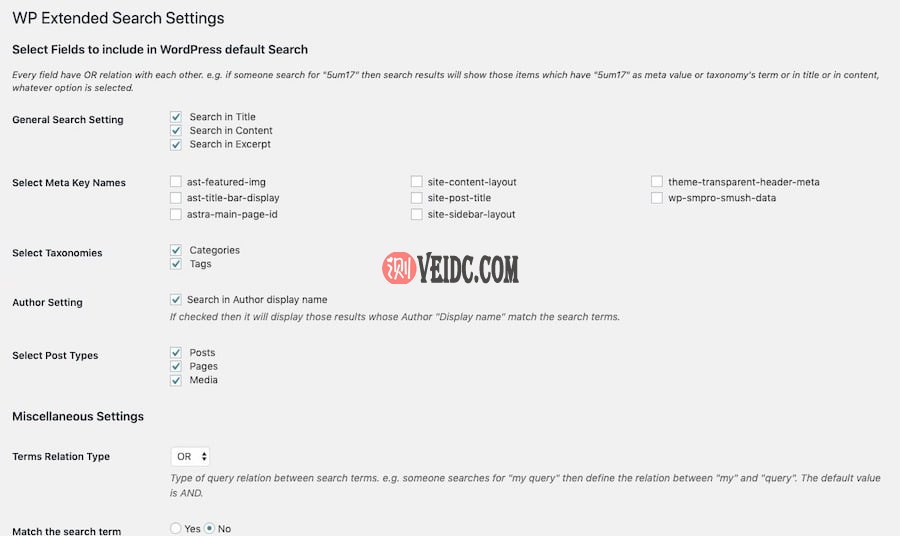WordPress中的WP扩展搜索设置