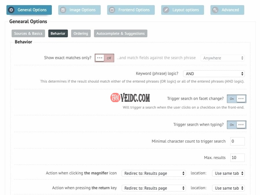 Ajax搜索插件：搜索行为