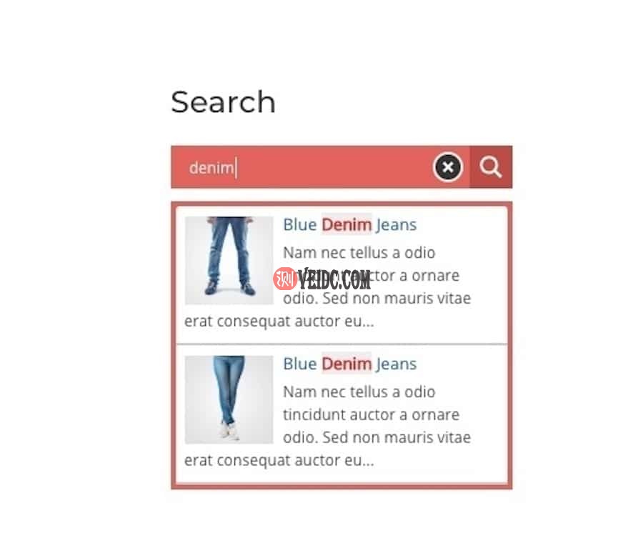 搜索结果中突出显示的关键字