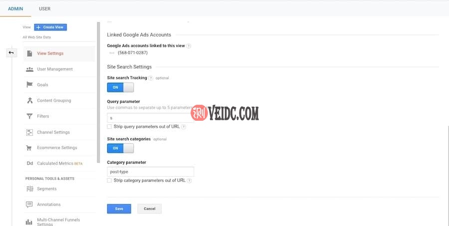 在Google Analytics中激活搜索跟踪