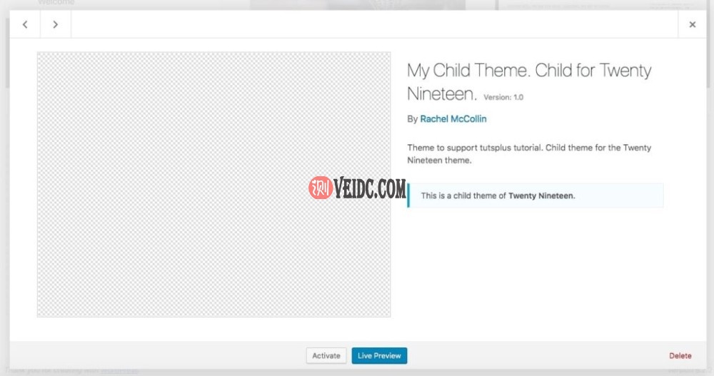WordPress中没有截图的主题页面