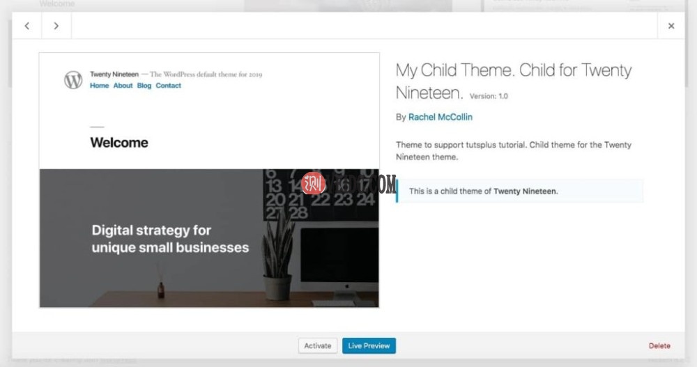 带有屏幕截图的WordPress中的主题页面