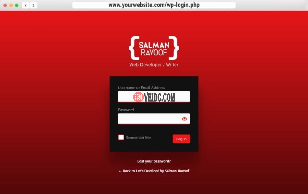 最终定制的WordPress登录页面