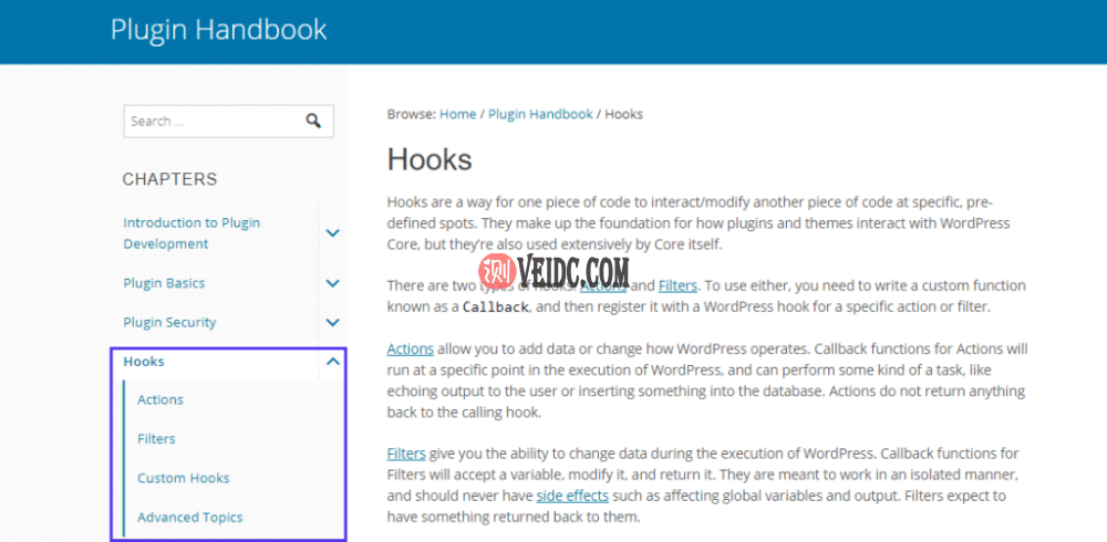 使用WordPress插件手册开始学习钩子