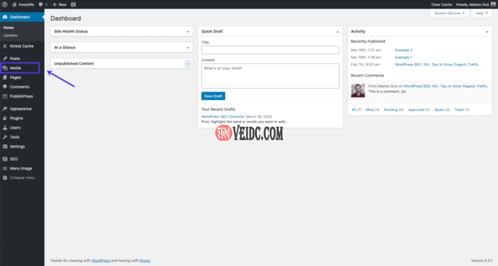 访问WordPress媒体库
