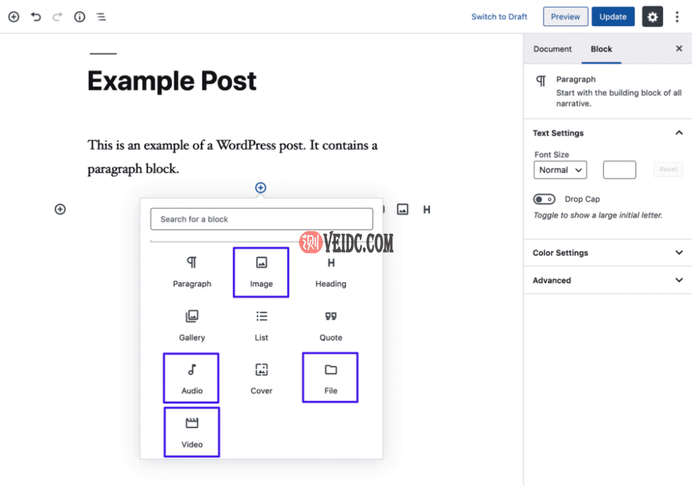 WordPress媒体区块