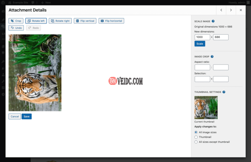 图像在WordPress中向左旋转