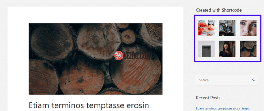 可以在侧边栏中看到简码输出（图库）