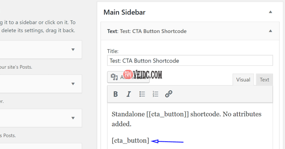 我正在将短代码添加到侧边栏文本小部件以对其进行测试