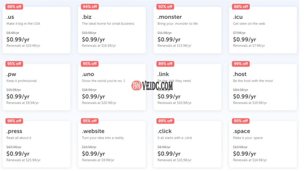 Namecheap：2022年最新促销，99美分域名注册活动-国外主机测评