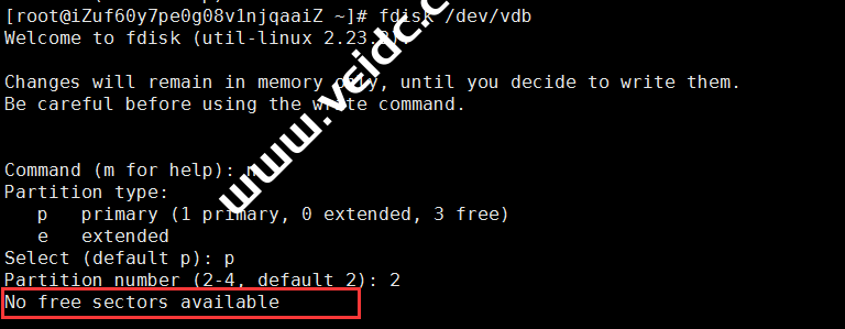 搬瓦工VPS创建分区出现“no free sectors available”的解决方法-国外主机测评