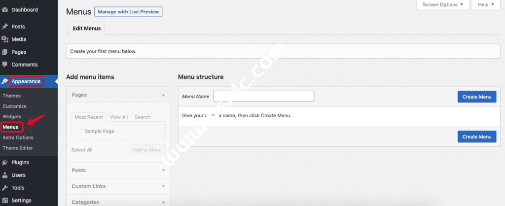 进入menu设置界面