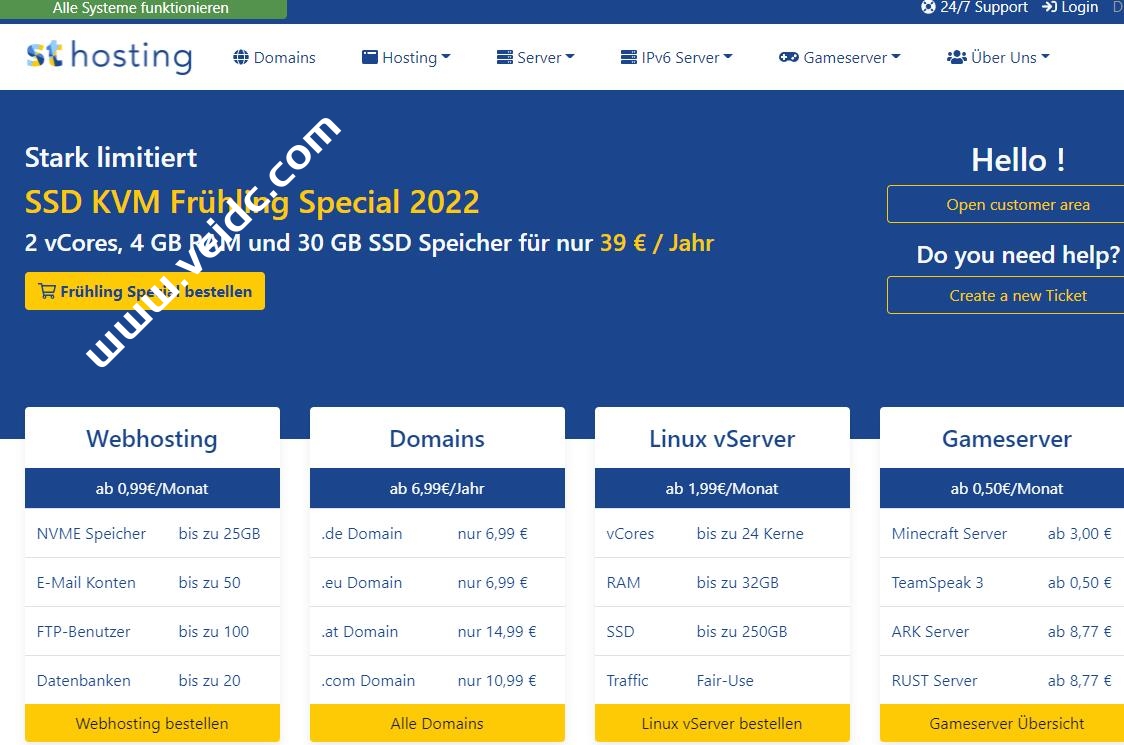 Signaltransmitter#春季优惠#：德国VPS，2核/4G内存/30G SSD/1G带宽不限流量，€39/年-国外主机测评