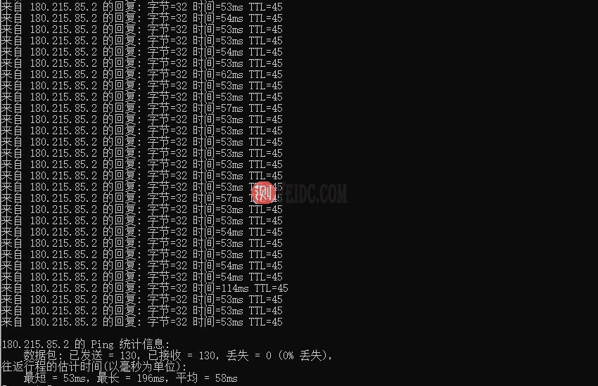 TOTYUN香港VPS本地Ping效果测试