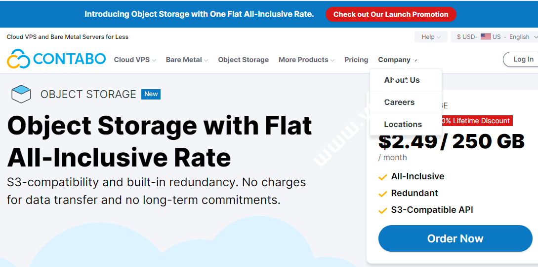 Contabo：上线对象存储，限时8折优惠，不限流量，支持S3API，1.99欧250G/月-国外主机测评