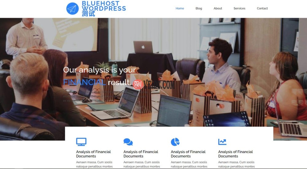 Bluehost使用教程 - WordPress安装 - 网站首页