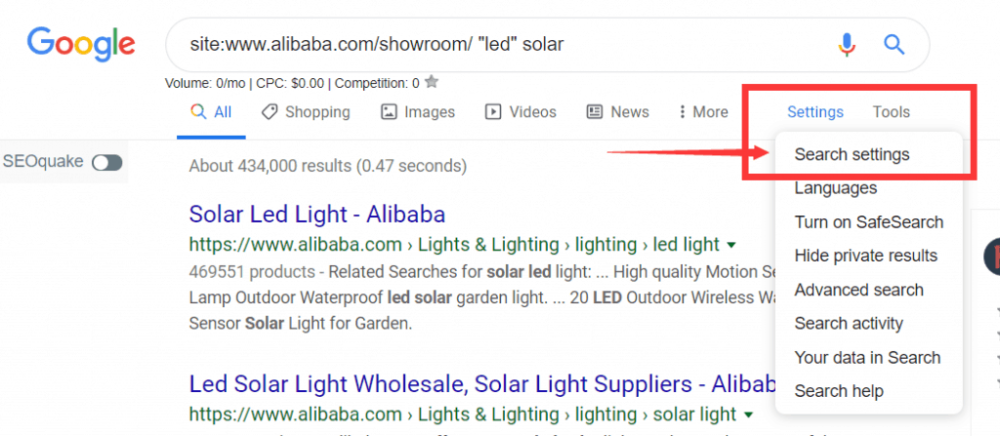 Search Settings（搜索设置）