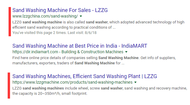 首页排名第一和第三