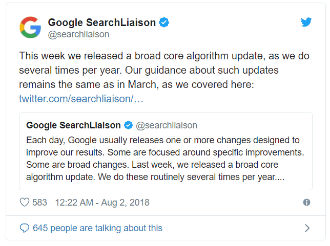 Twitter - Google Search liaison的信息