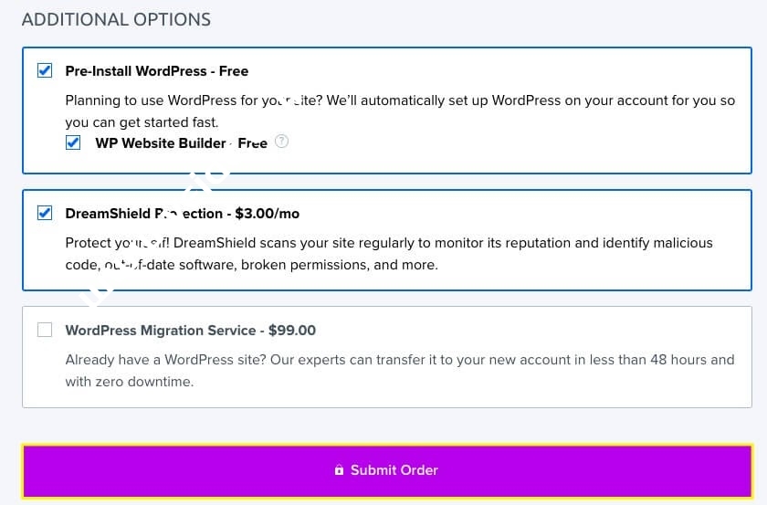 提交您的订单。