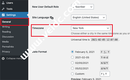 WordPress时区设置