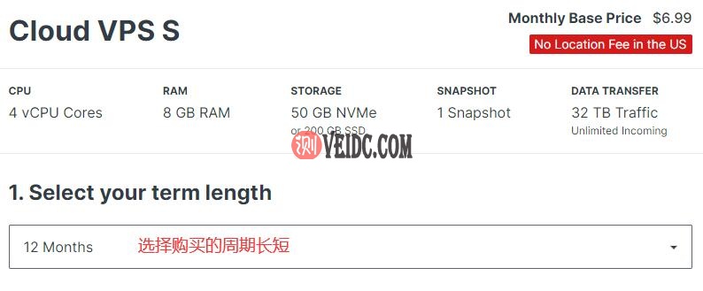 Contabo VPS购买教程 - 购买时限选择